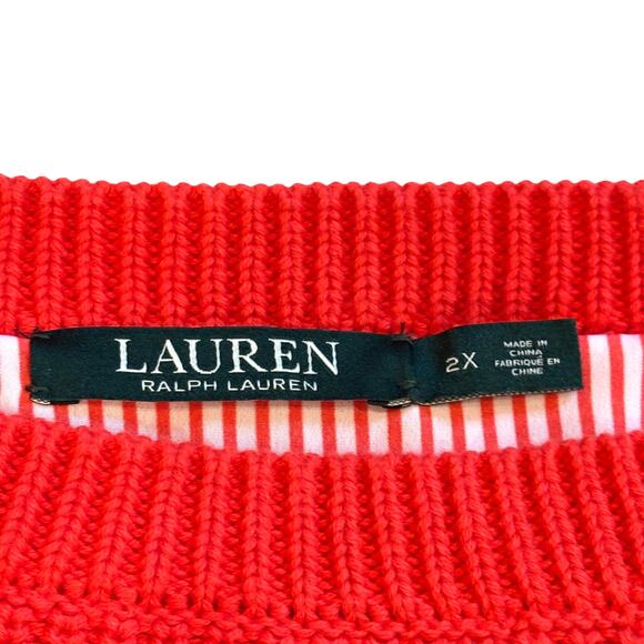 Lauren Ralph Lauren Sweater Womens Size 2XL Pink Layered Knit Crew Neck Pullover - Picture 5 of 9
